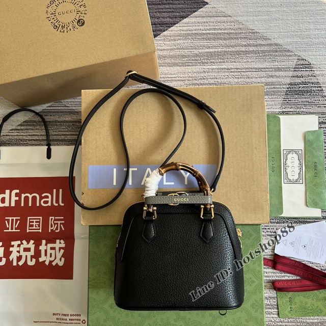 Gucci官網新款全皮貝殼包女士手提包 古馳Gucci Diana竹節迷你托特包715775 gqy4496